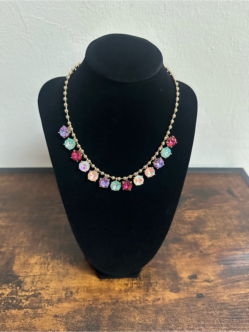 Gold-Tone Multicolor Crystal Necklace - Women Jewelry